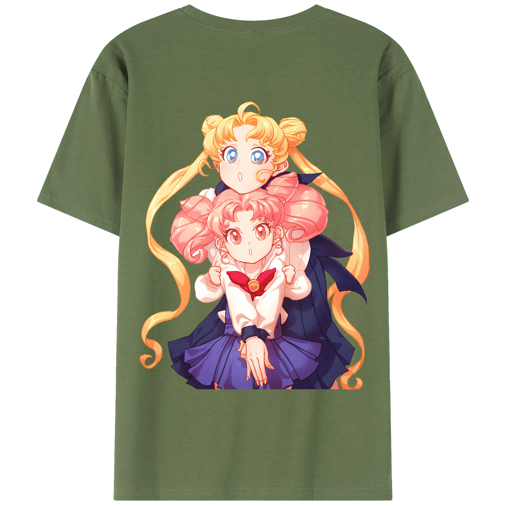 （画像用） 美少女戦士セーラームーン 愛野 美奈子 あいの みなこ Sailor Moon Aino Minako 綿100％ メンズ半袖Tシャツ（バックプリント） 通気性